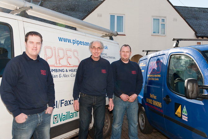 Pipes Ltd of Hertford. Plumbers, Central Heating and Boiler engineers. Picture of crew